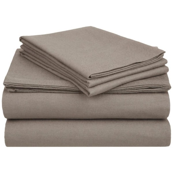 Superior Impressions by Luxor Treasures FLATWSH SLGR Cotton Flannel Twin Sheet Set Solid; Grey FLATWSH SLGR - main